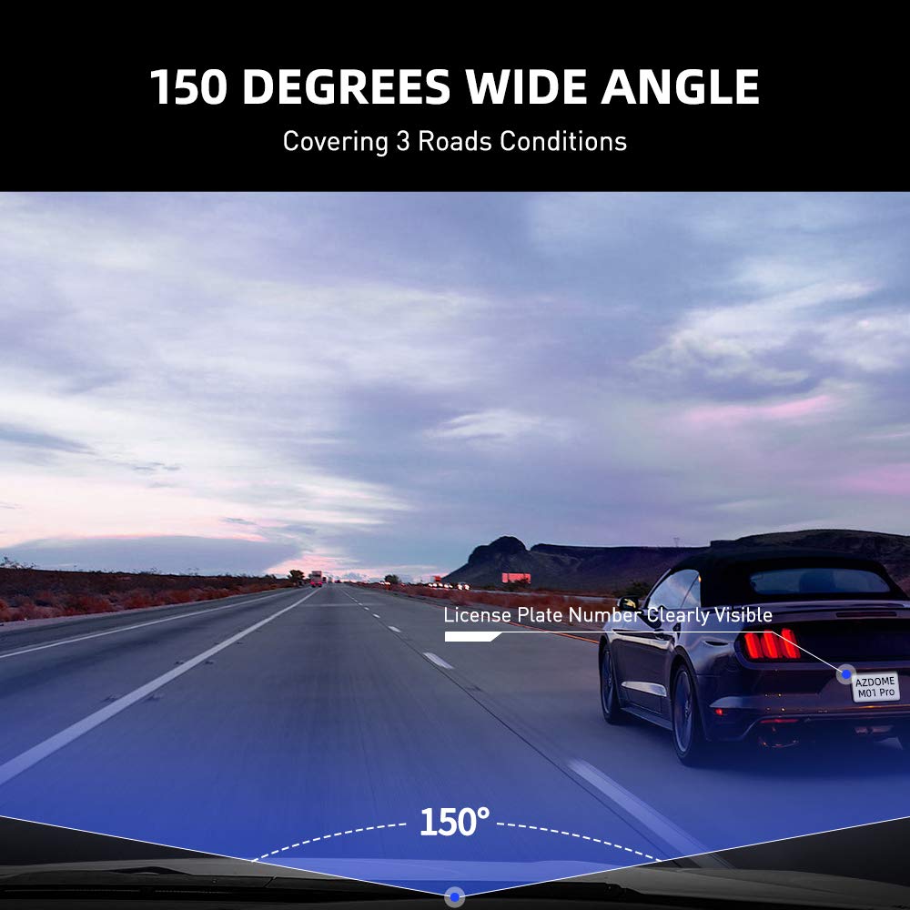 AZDOME M01 Pro 2CH 1080P Dual Dash Cam with ADAS, 3