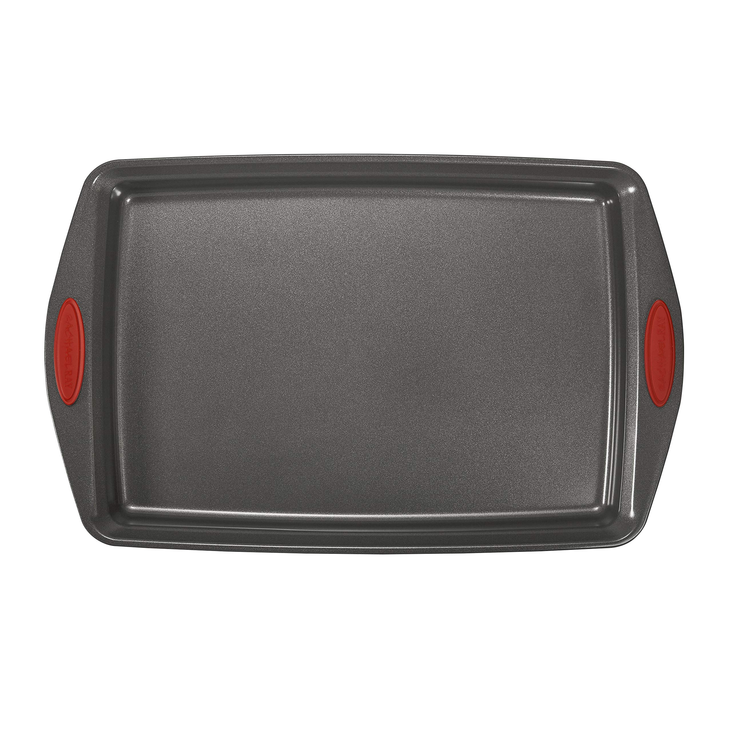 Rachael Ray 12-Piece Nonstick Cookware & Bakeware Set - Gray & Red Grips, Includes Bread Pan, Baking Pan, Cake Pans & Cookie Sheet - Perfect for Baking, Cooking & Entertaining at Home