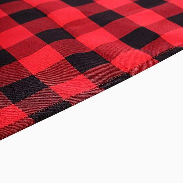 90x132 Inch Red and White Checkered Gingham Polyester Tablecloth - Waterproof & Wrinkle-Resistant for Picnics, Parties, and Outdoor Dining