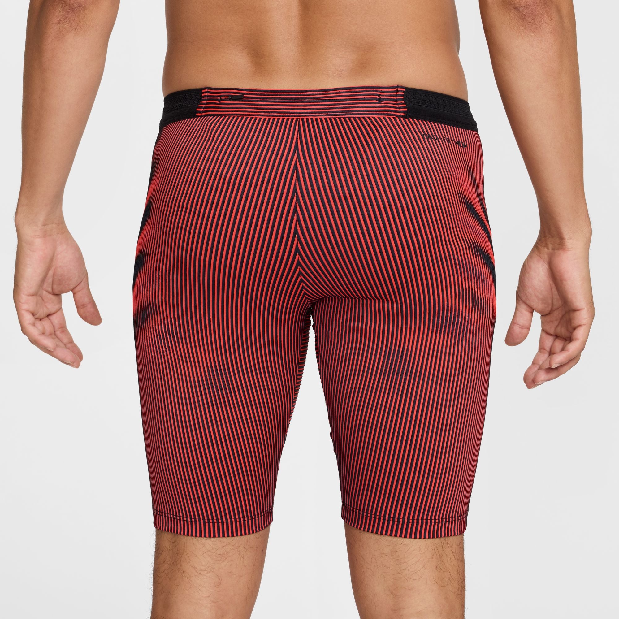 Men's Aeroswift DRI-FIT ADV Running 1/2 Length Tights - Breathable, Moisture-Wicking Workout Pants for Jogging & Gym Training (Black/Bright Crimson/Obsidian)
