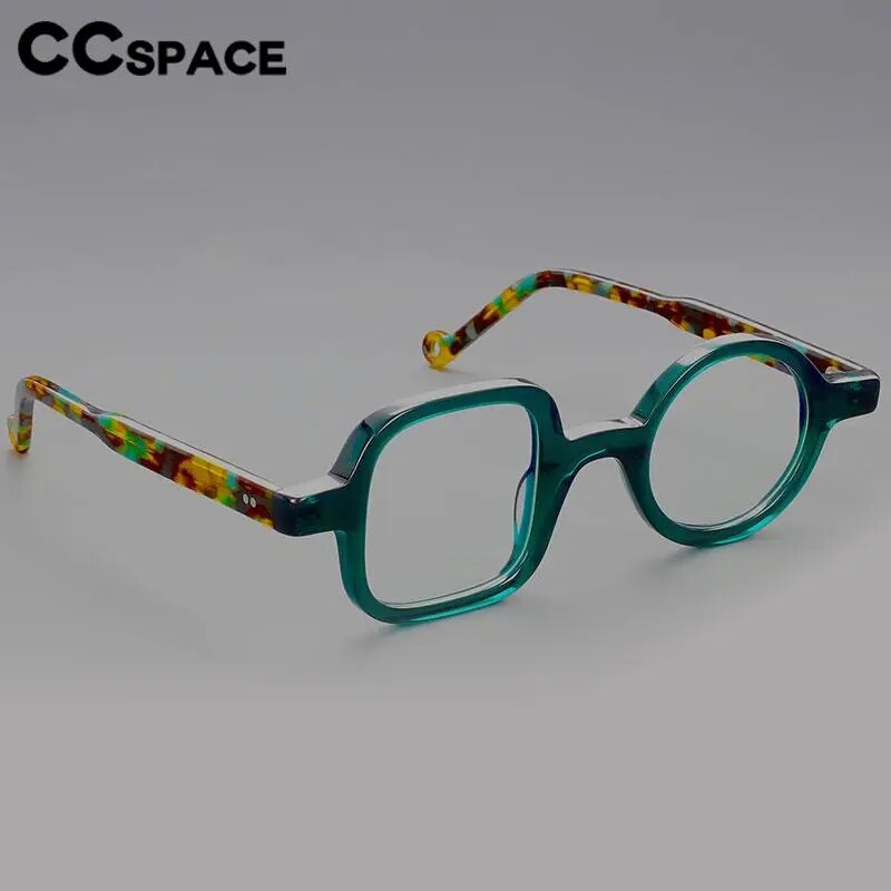 CCspace Women's Full Rim Irregular Acetate Reading Glasses for Hyperopia (R49307) - Stylish Prescription Eyewear for Work, Reading & Daily Use