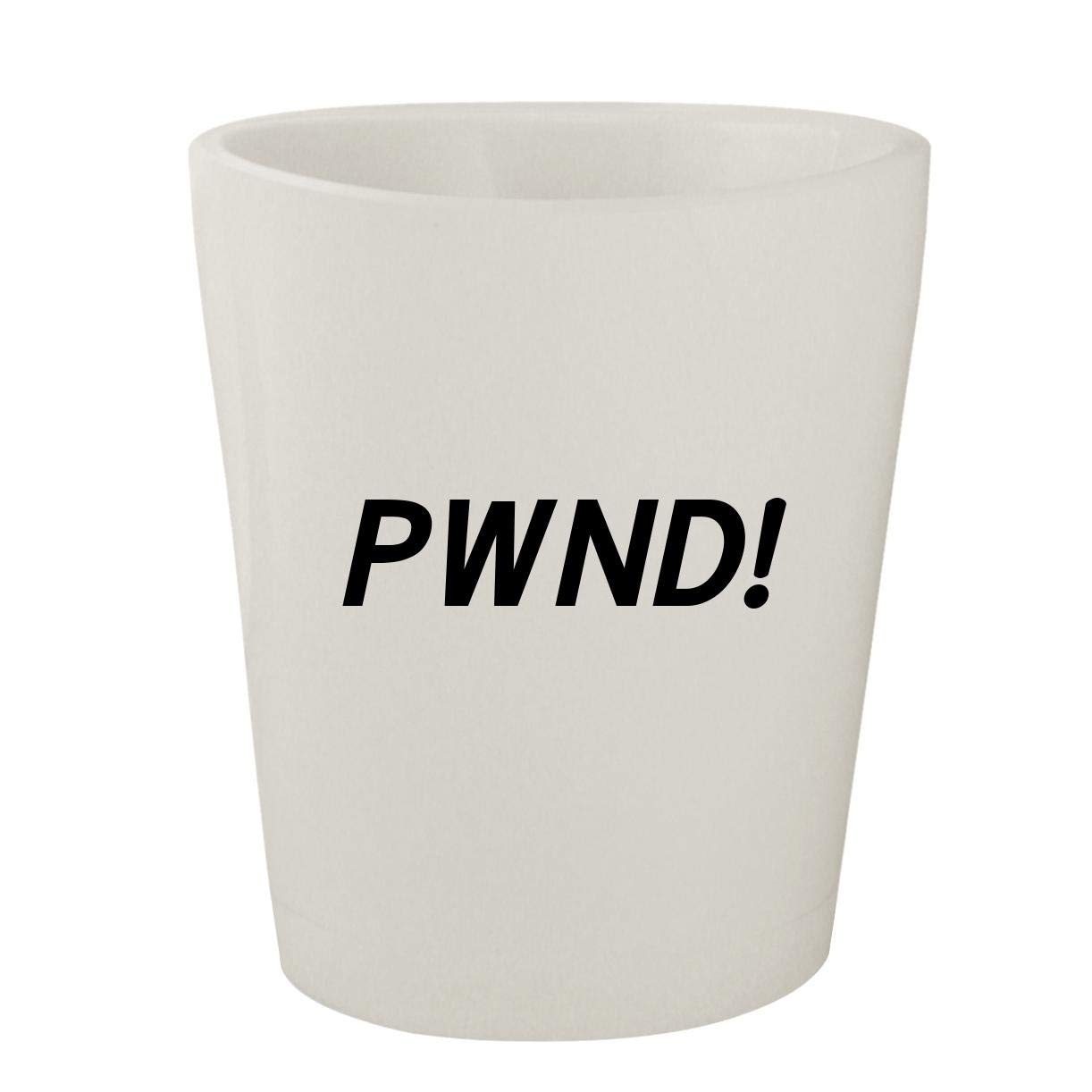 PWND! - White Ceramic 1.5oz Shot Glass for Parties, Gifts, and Drinking Games | Durable & Dishwasher Safe