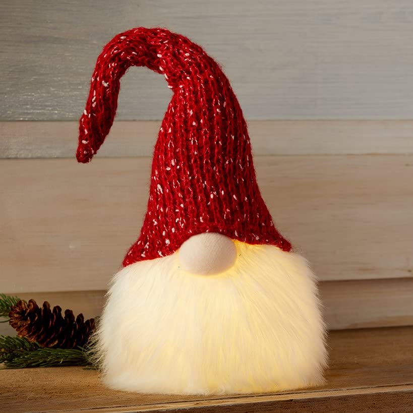 Festive Lighted Christmas Gnome Decor - Red LED Holiday Accent for Home, Yard & Party Decoration
