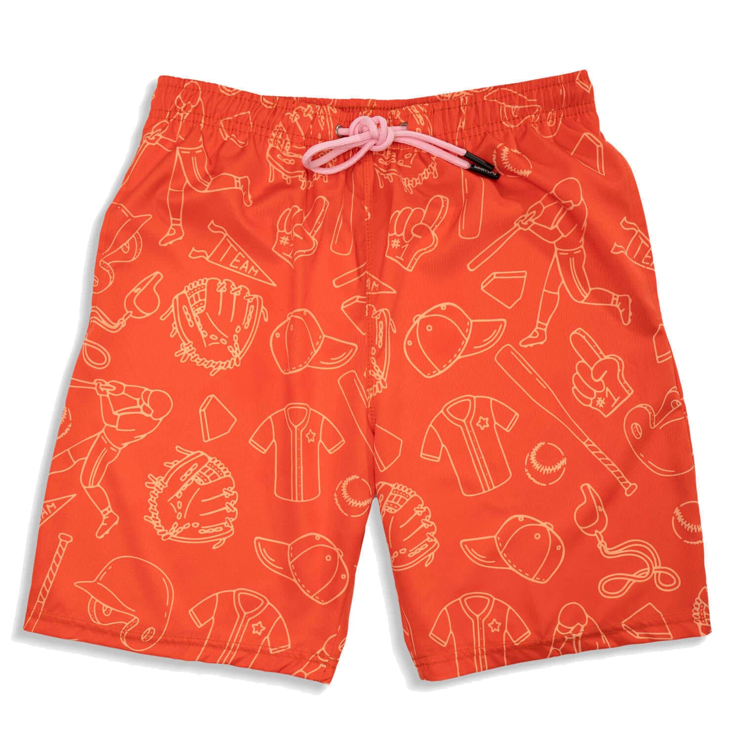 ChalkTalkSPORTS Baseball Swim Trunks for Men & Boys - Quick Dry Swim Board Shorts with Comfort Fit (Youth & Adult Sizes) - Perfect for Beach, Pool, and Water Sports
