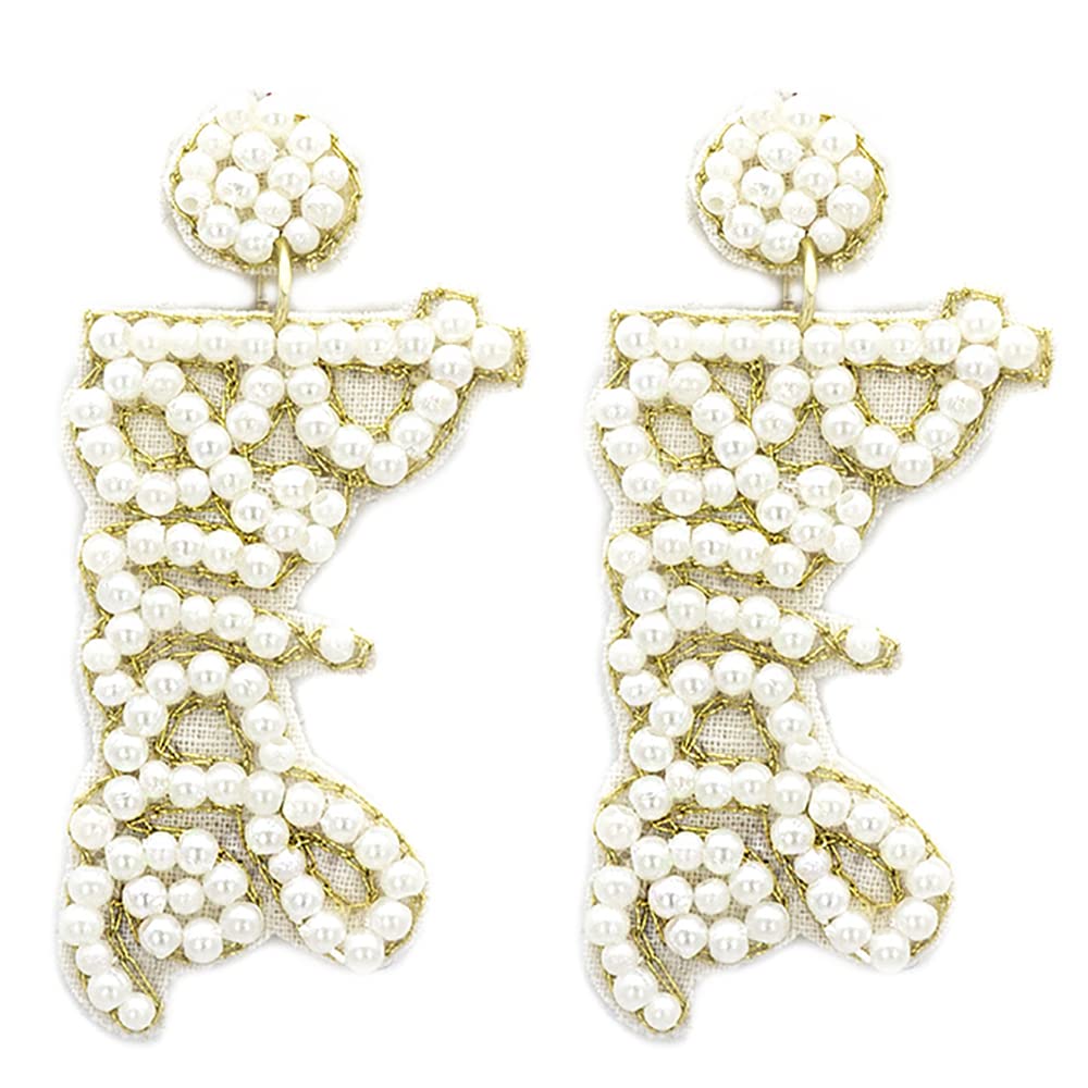 Elegant Beaded Pearl Bridal Earrings for Wedding – Perfect for Brides, Bridesmaids, and Formal Occasions
