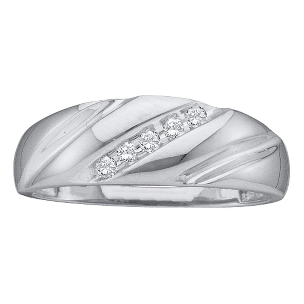 10K White or Yellow Gold Round Diamond Men's Wedding Ring Band (1/10 CTTW) - Sonia Jewels - Perfect for Engagements, Weddings & Anniversaries