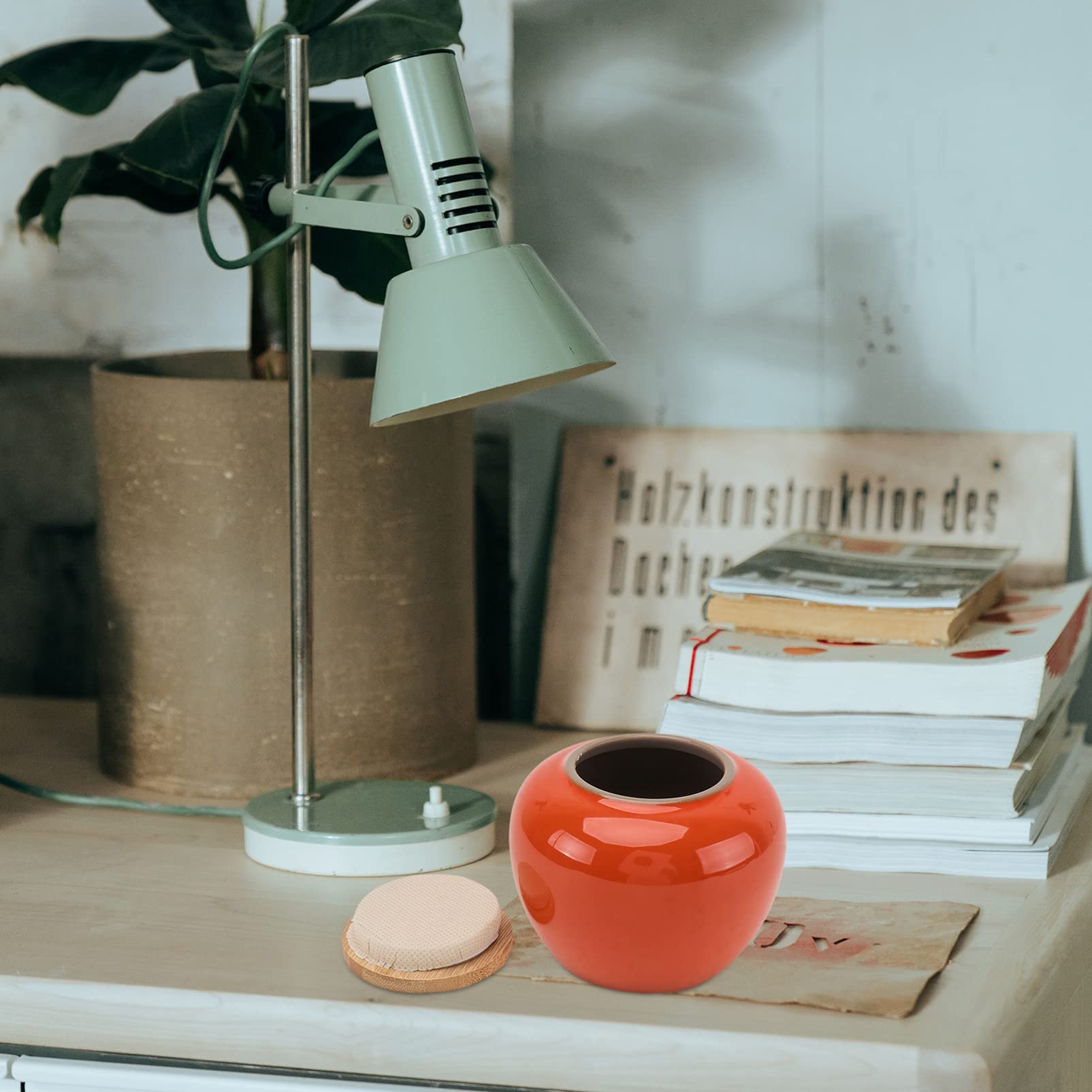 Japanese Style Ceramic Tea Canister with Bamboo Lid - Airtight Storage Jar for Tea, Coffee Beans, Spices, Nuts & Candy | Perfect for Kitchen, Pantry & Gift Giving