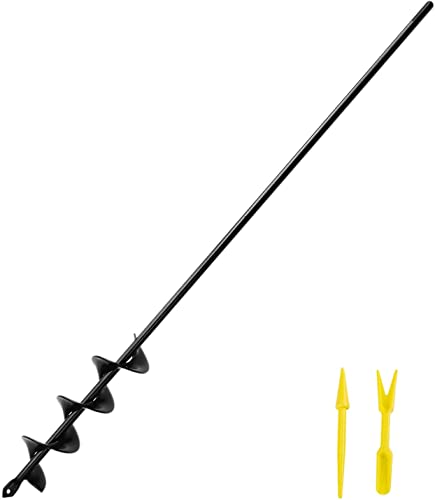 SYITCUN 5X60cm Spiral Garden Drill Bit, Auger Drill Tool for Planting Bulbs, Flowers, Seedlings - Perfect for Soil Cultivation, Digging Holes & Garden Bed Preparation