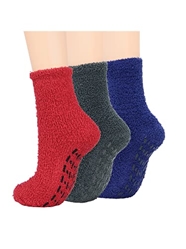 3 Pairs Red Navy Gray(non-slip)
