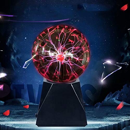 8 Inch Magic Plasma Ball Touch & Sound Sensitive - Plasma Desk Lamp with Nebula Sphere & Lightning Effects - Electrostatic Flashing Globe for Science Decor, Night Light, Room Decorations - Perfect for Bedrooms, Offices, and Gifts