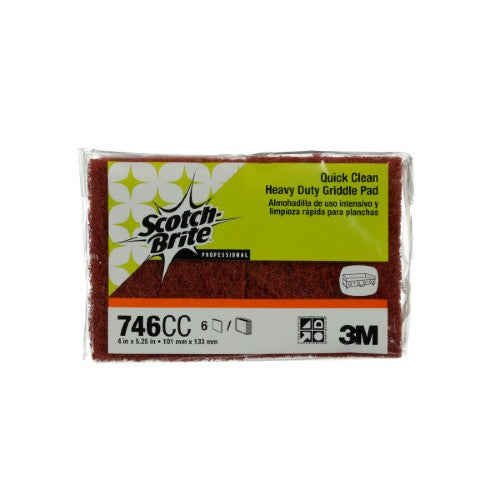 3M 746 Scotch Brite Quick Clean Heavy Duty Griddle Pad - 4