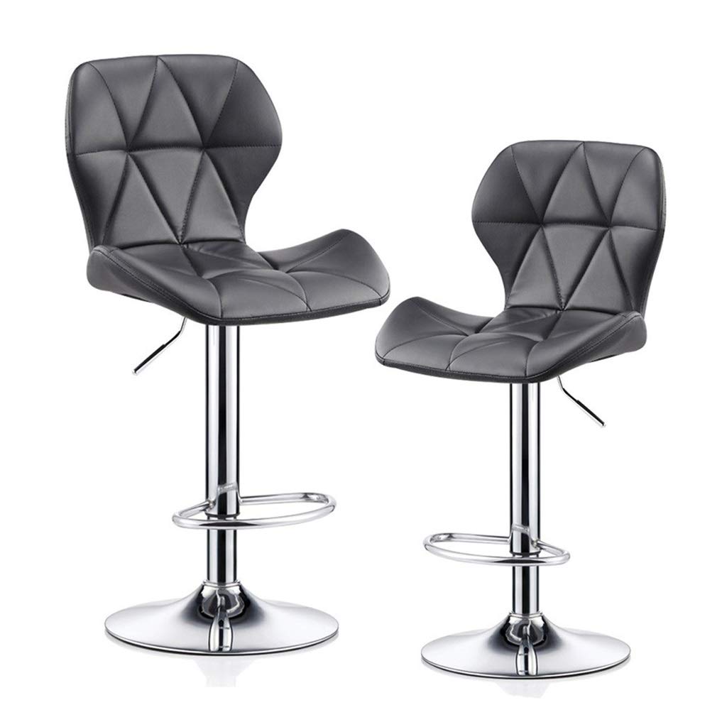 **Black Adjustable Bar Stools Set of 2 - Counter Height Barstools for Kitchen, Patio & Dining - Durable & Comfortable Bar Height Chairs for Home & Outdoor Use**
