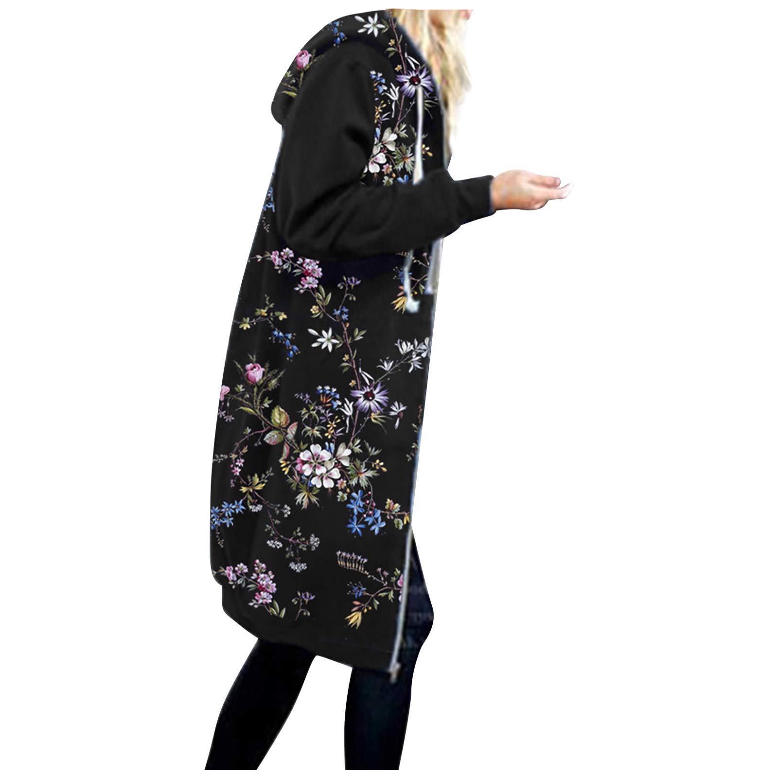 Women's Warm Winter Hooded Sweatshirt with Zipper - Long Coat Jacket for Casual Wear & Outdoor Activities | Perfect for Cold Weather, Travel & Daily Comfort