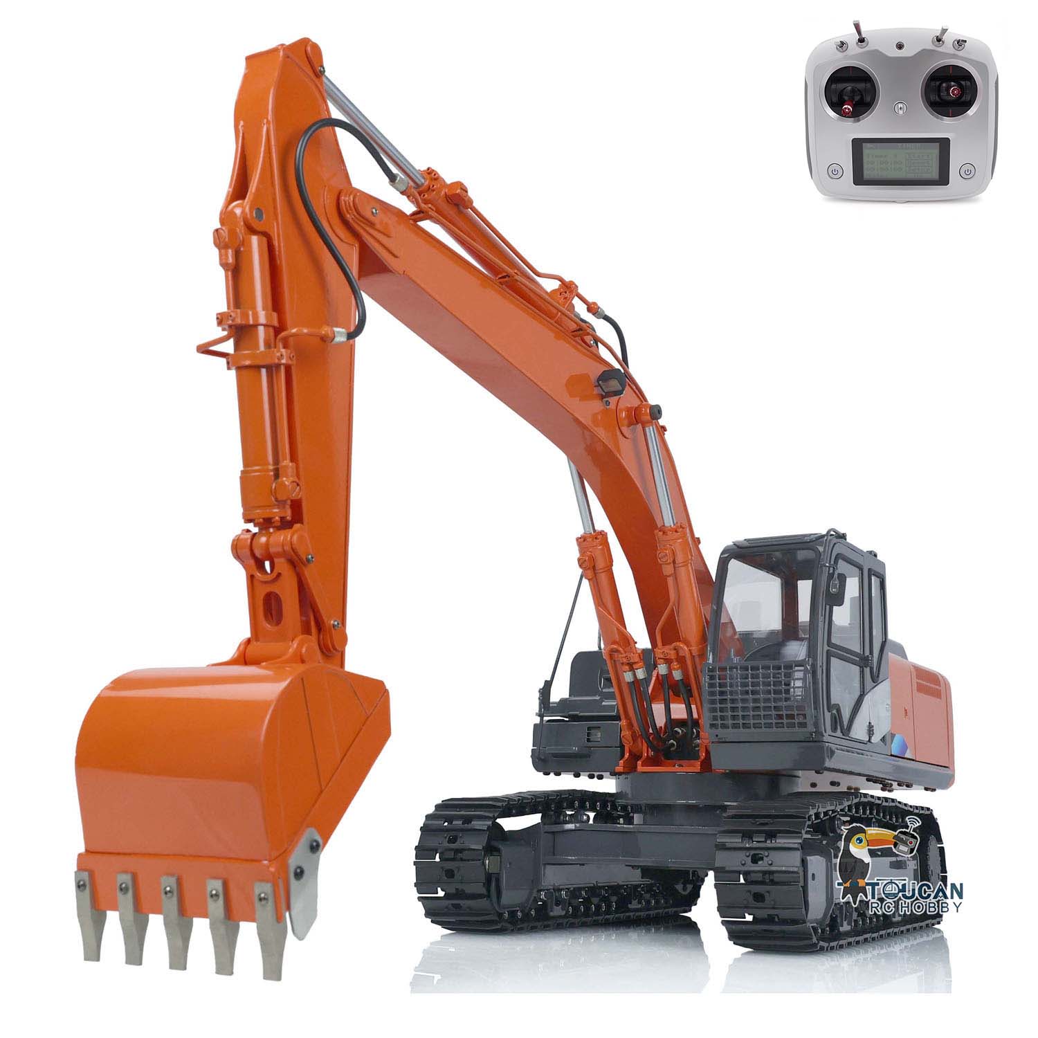 1/12 Scale DIM H2 ZX210 RC Hydraulic Excavator Toy - Metal Construction Vehicle with Remote Control, LED Light System & FS I6S Radio | Perfect for Kids Play, Construction Site Simulation & RC Hobby Enthusiasts