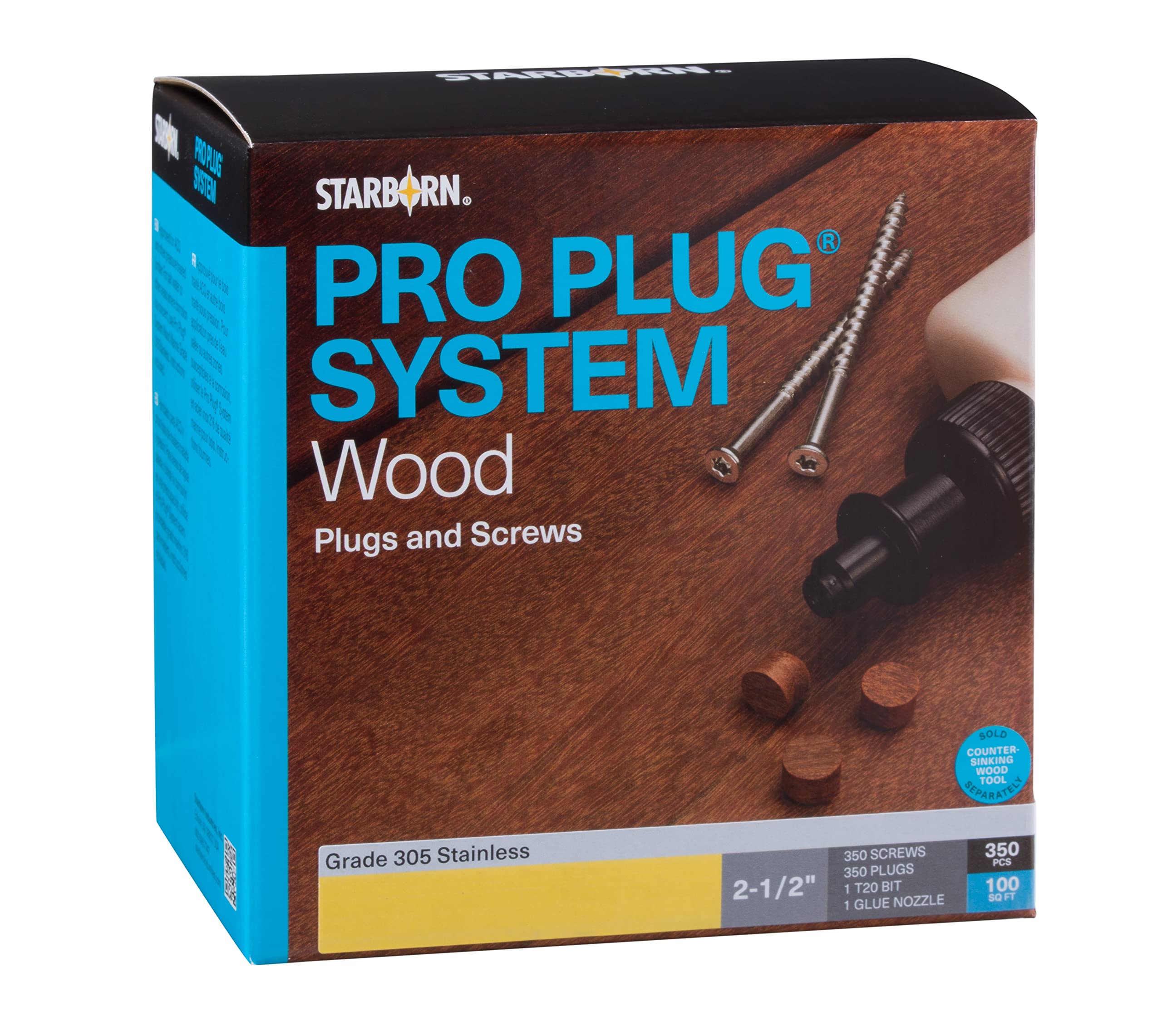 PRO PLUG SYSTEM Plug & Fastener Kit for Garapa Decking - 350 Count 5/16