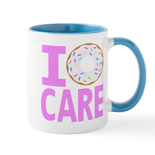 White/Blue Inside - I Donut Care Mug