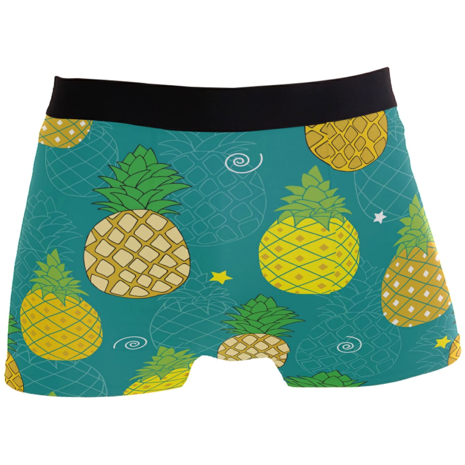 **Premium Men's Boxer Briefs - Soft Pineapple Fruit Print Underwear - Comfortable & Breathable for Daily Wear, Gym, and Sleep**