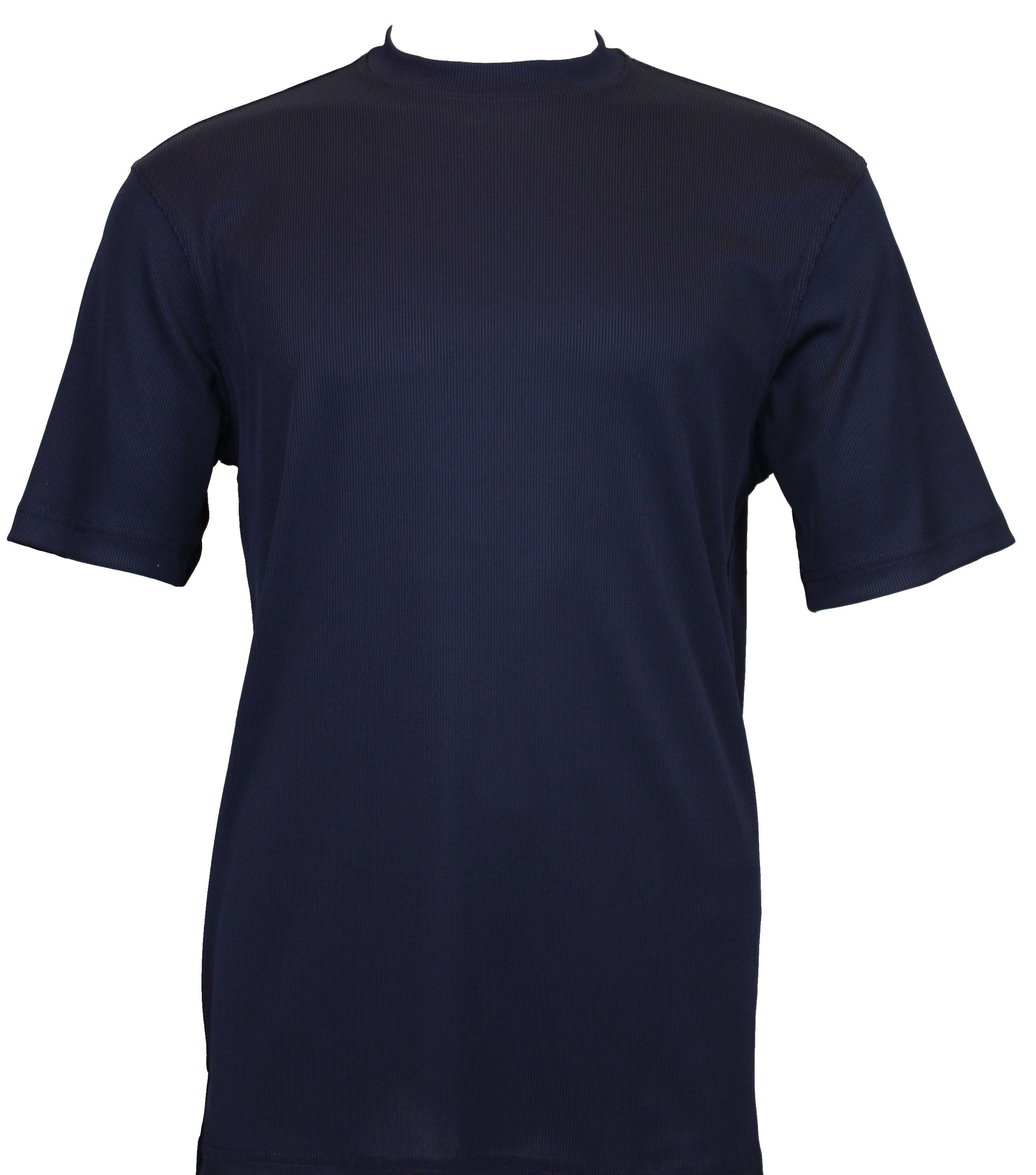 Bassiri Short Sleeve Mock Neck Navy Blue T-Shirt 218 - Casual Wear for Men, Perfect for Everyday Outfits and Summer Fashion