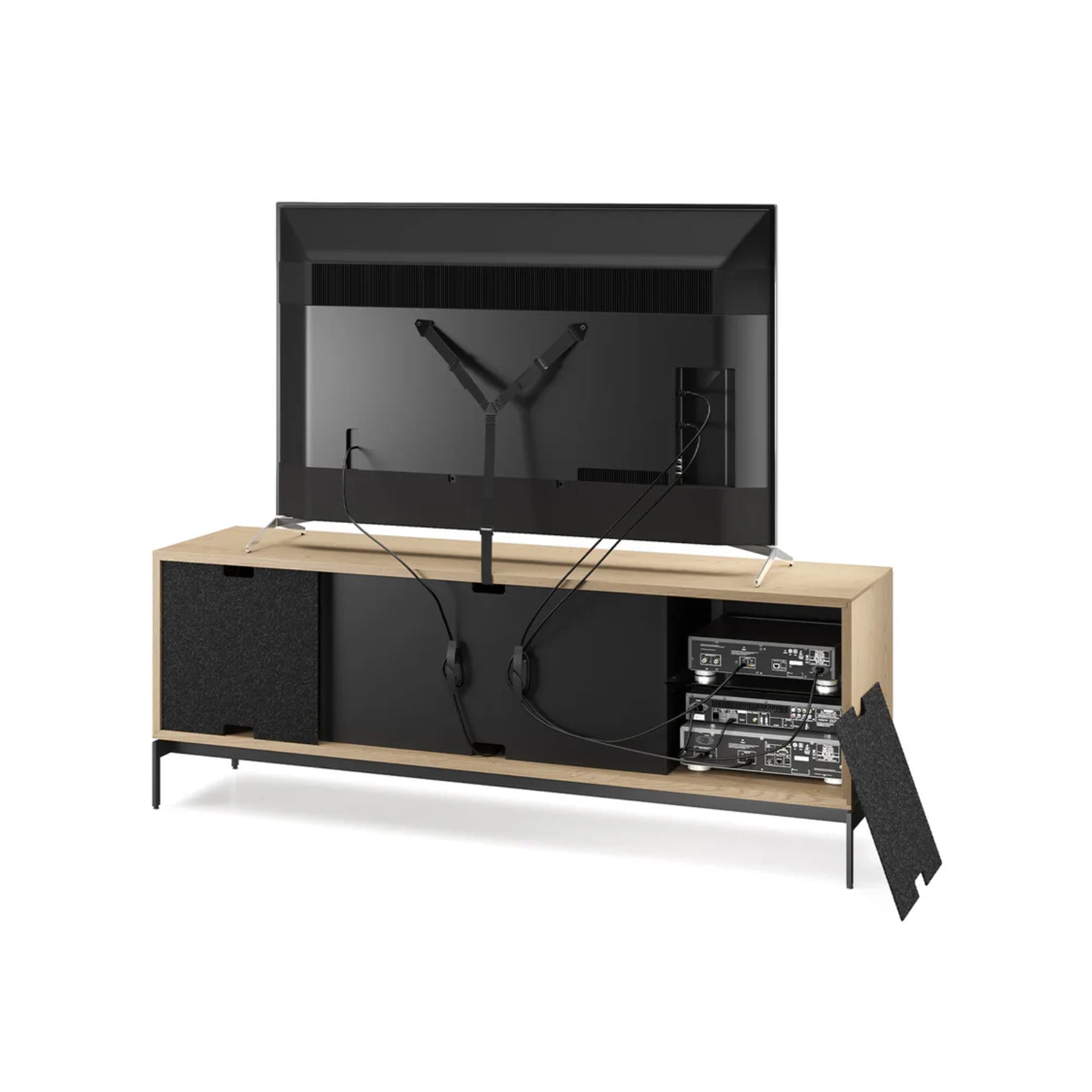 BDI 8709 Tune Media Console with Base - Modern TV Stand for Living Room, Entertainment Center with Storage for Gaming & Home Theater Systems