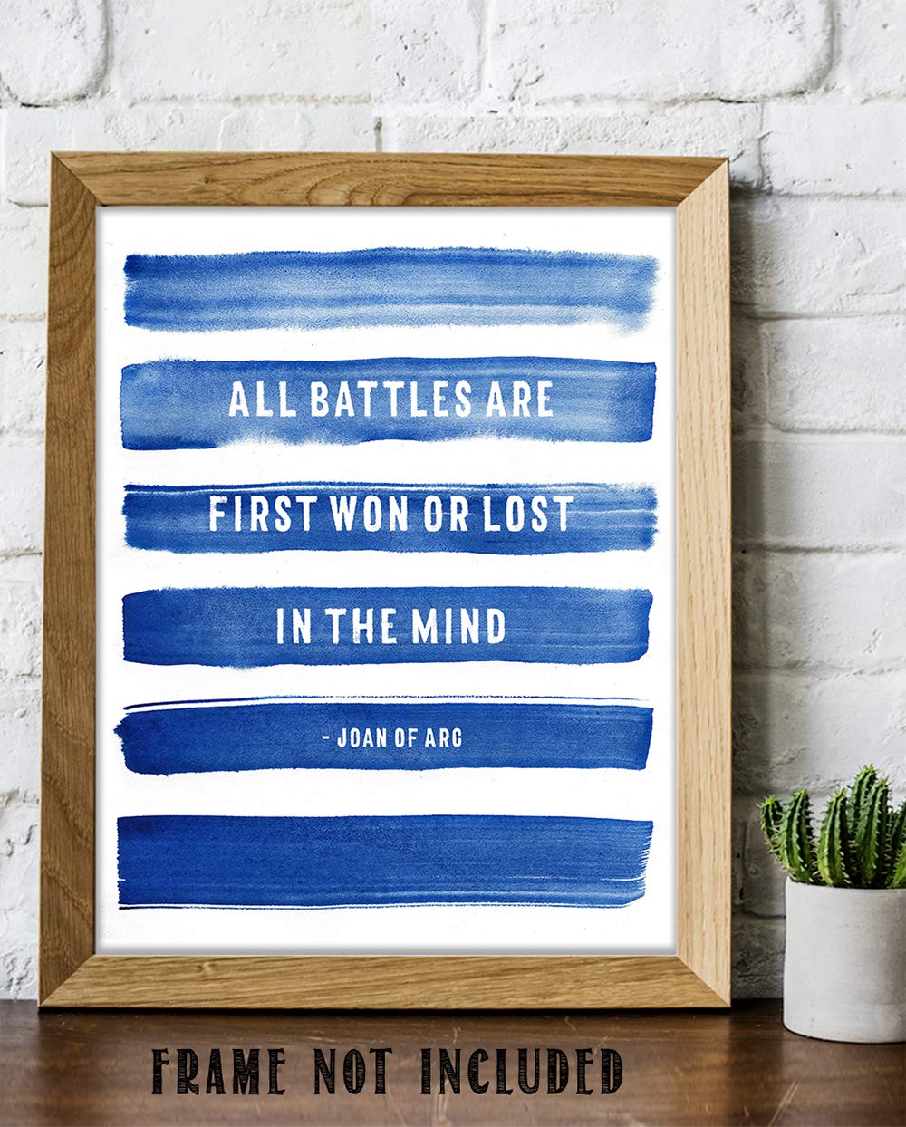 TJ Originals - Joan of Arc Christian Bible Quote Wall Art Print 11x14, Inspirational Scripture Decor for Home & Office, Motivational Gift for Family & Friends (Blue Stripes) | Perfect for Living Room, Bedroom & Faith-Based Spaces