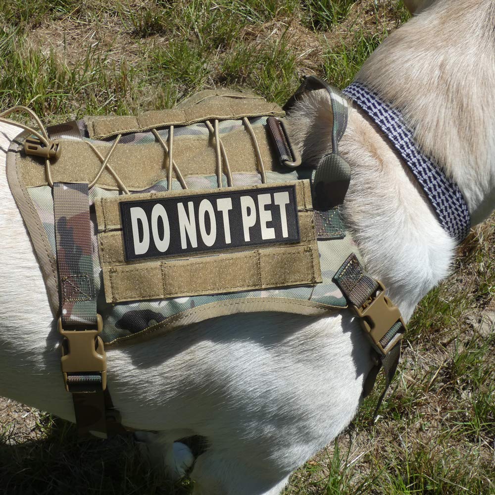 DO NOT PET Hook & Loop Patch for Dog Harness & Vests - Reflective Safety Patch for Service Dogs, Emotional Support Animals & Training - Perfect for Pet Gear, Backpacks & Outdoor Adventures