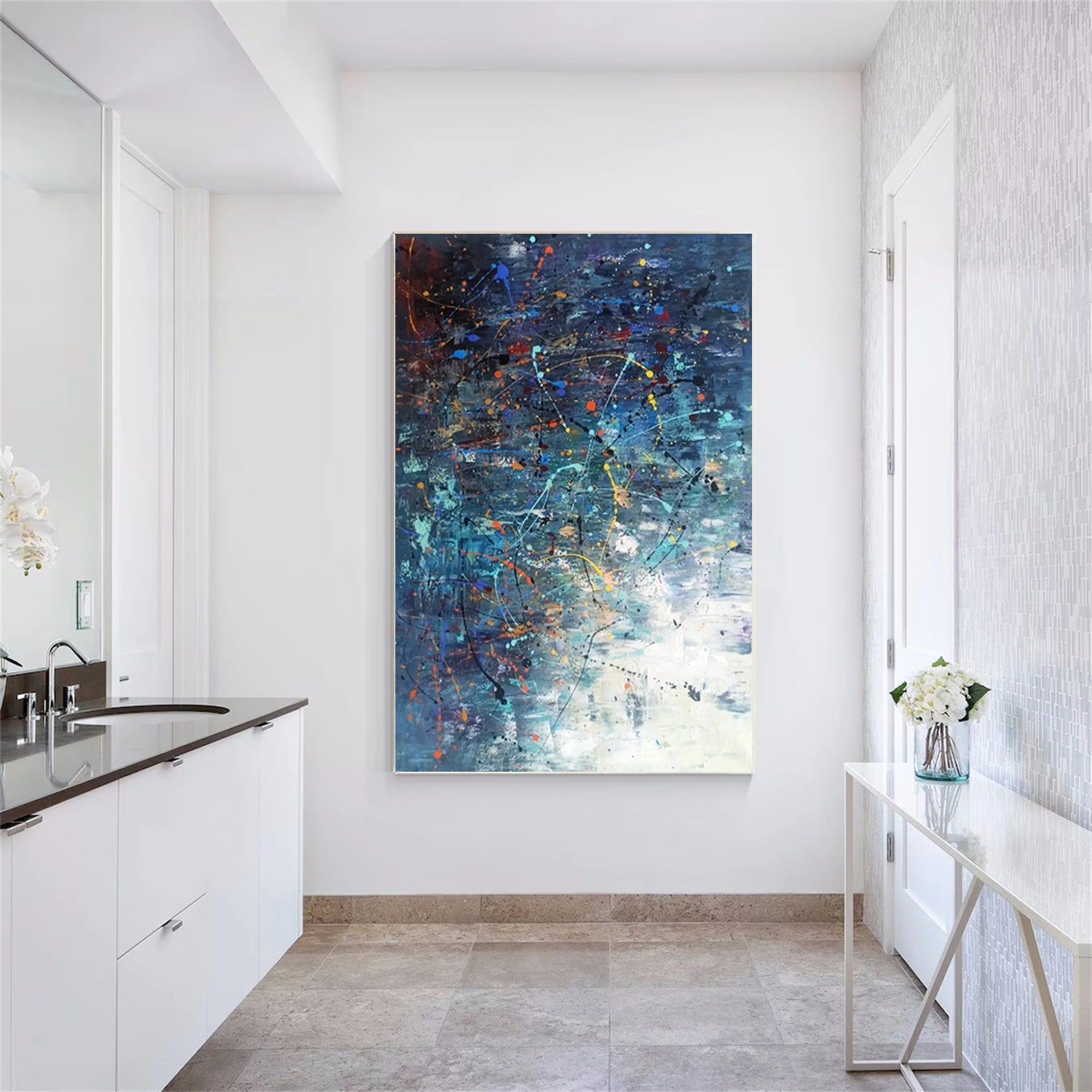 Custom Pollock Art Painting #JP014 - Unique Abstract Expressionist Wall Decor for Home & Office