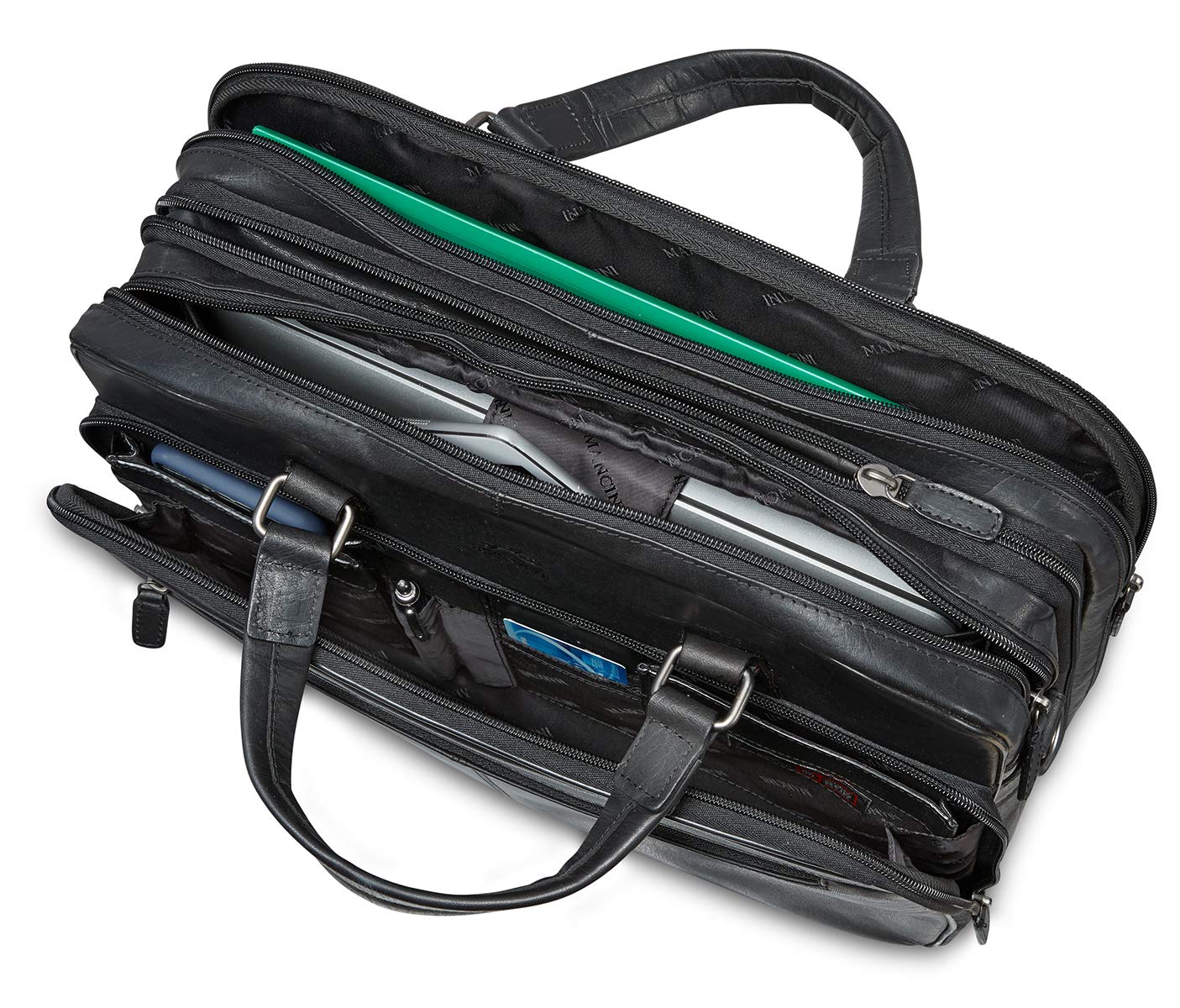Expandable Double Compartment Laptop Briefcase for Business & Travel - Fits 15.6 Inch Laptop & Tablet with Organized Storage | Perfect for Office Professionals & Commuters