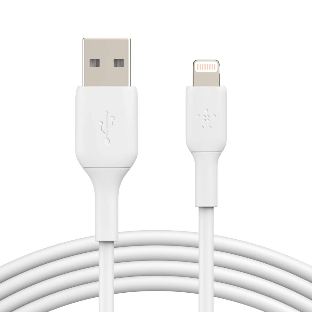 Belkin MFi-Certified Lightning to USB Cable - 3ft Fast Charging Cord for iPhone 14/13/12/11/X/8, iPad & AirPods - Durable White Charger (CAA001bt1MWH) | Perfect for Home, Office & Travel Use