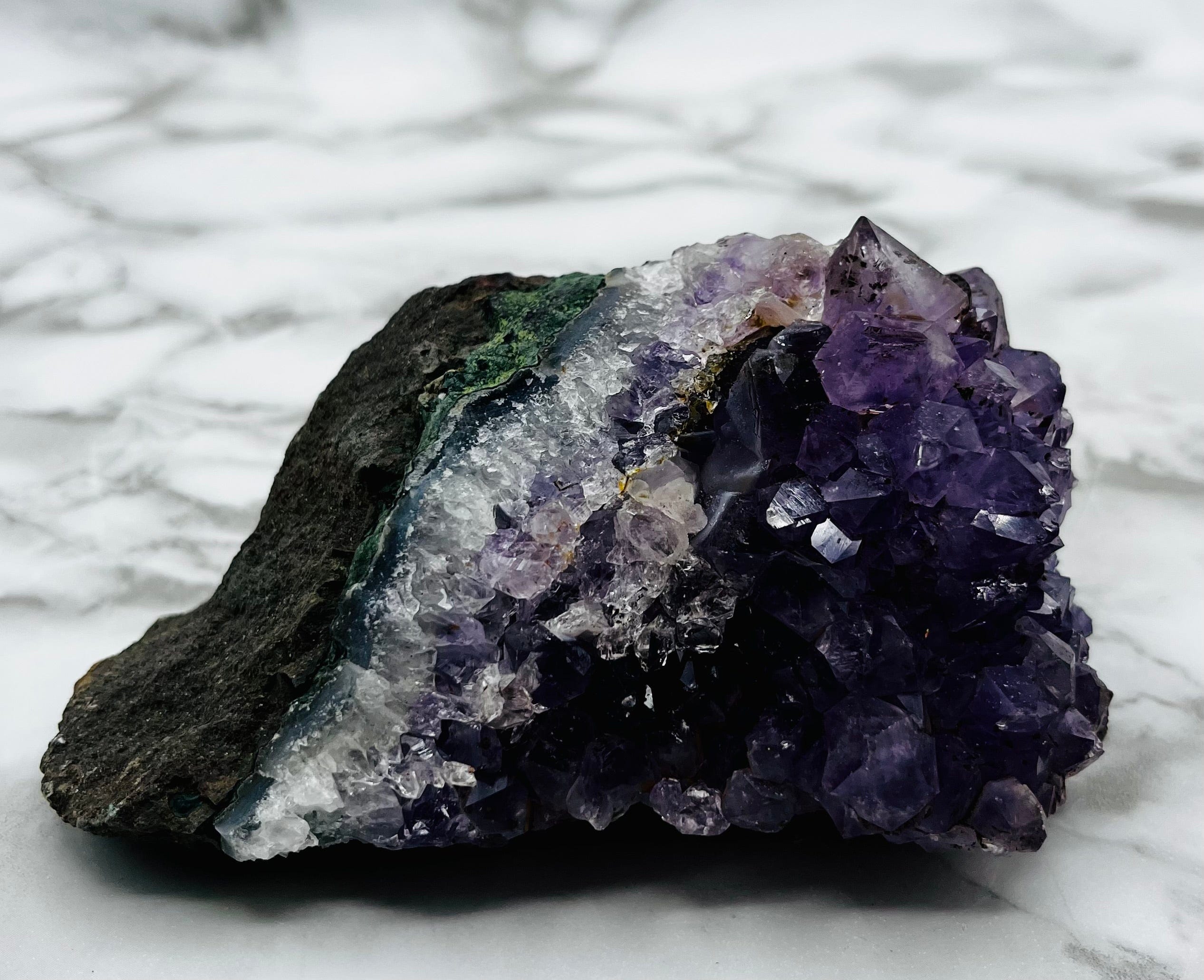 Natural Amethyst Cluster Specimen - Raw Purple Crystal Healing Stone for Meditation, Reiki & Home Decor | Spiritual Energy Enhancer for Yoga, Feng Shui & Gifts