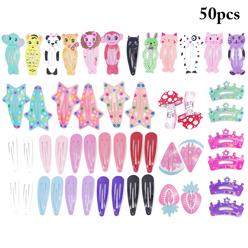50PCS Cute Fruit Snap Hair Clips for Girls - Lightweight Fashion Hair Barrettes & Hairpins for Birthday, Holiday & Everyday Use - Lovely Hair Accessories for School, Party & Special Occasions