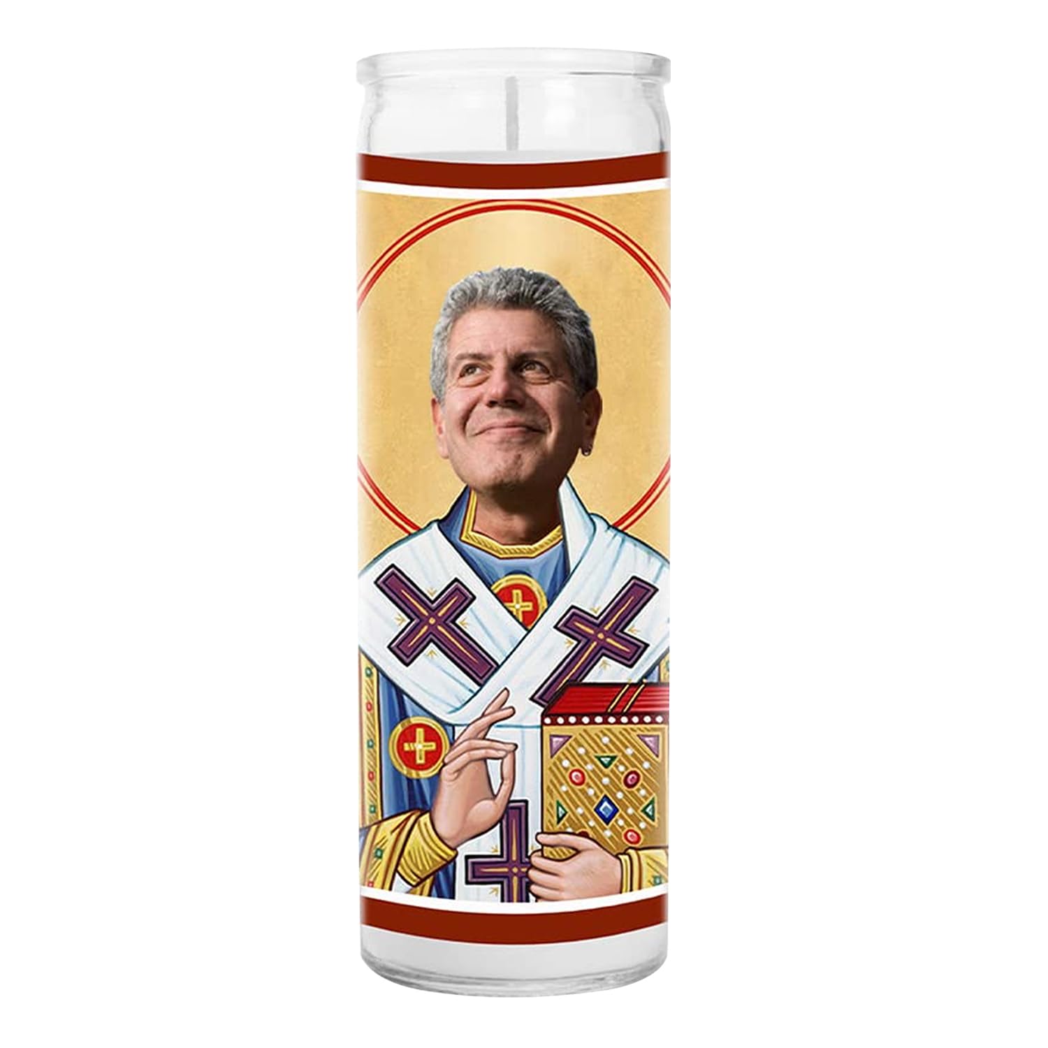 Anthony Celebrity Candles - Funny Saint Soy Wax Candles in Glass Jar - Unique Gift for Food Lovers - Perfect for Home Decor & Gifting