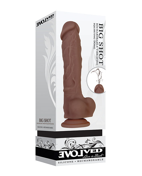 8in Rechargeable Silicone Vibrating Squirting Dildo with Balls - Chocolate Color for Couples & Solo Play - Perfect for Adult Toys Collection & Sensual Exploration