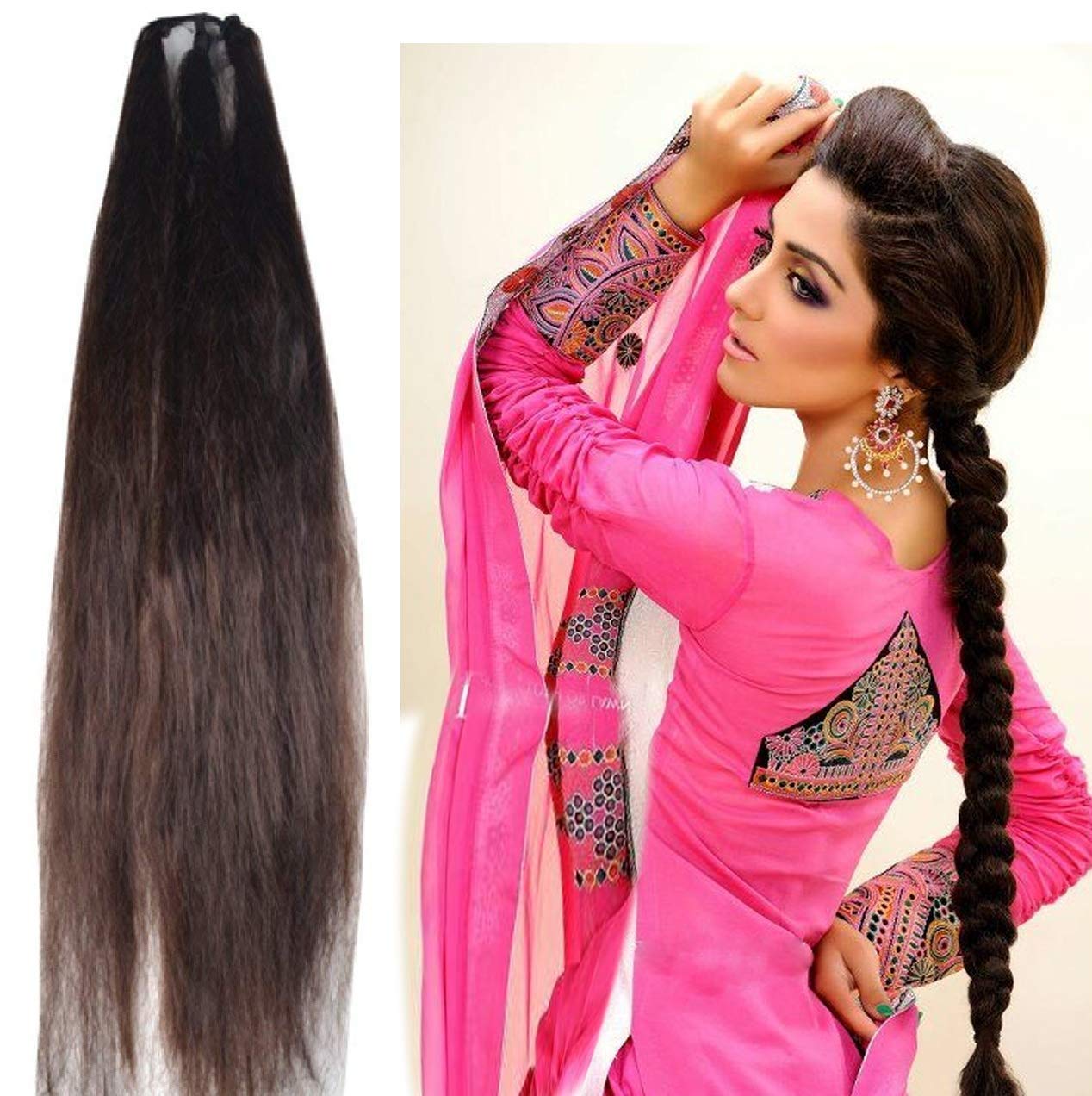 Premium Synthetic Hair Parandi - Traditional Indian Hair Braid Extension with Tassels for Women & Girls (Pack of 1) | Perfect for Weddings, Festivals & Cultural Events
