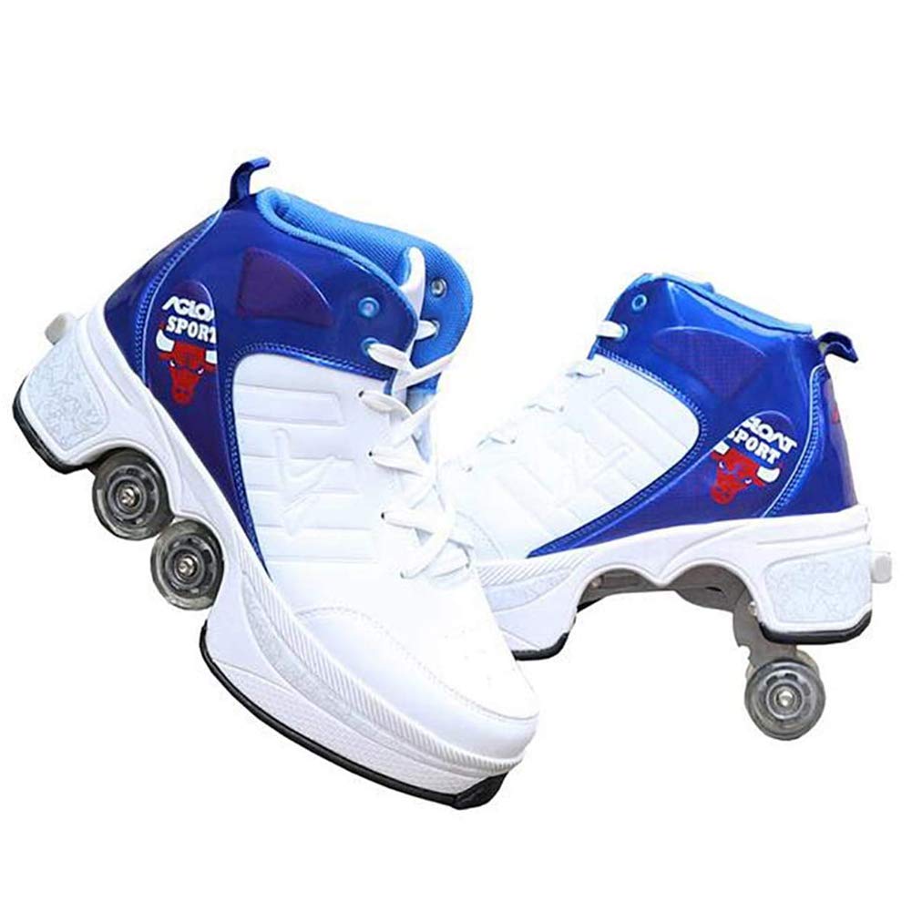 MLyzhe Deformation Roller Shoes for Men & Women - Adjustable Inline Skates with Double-Row Wheels for Adults & Kids | Perfect for Commuting, Fitness & Outdoor Fun