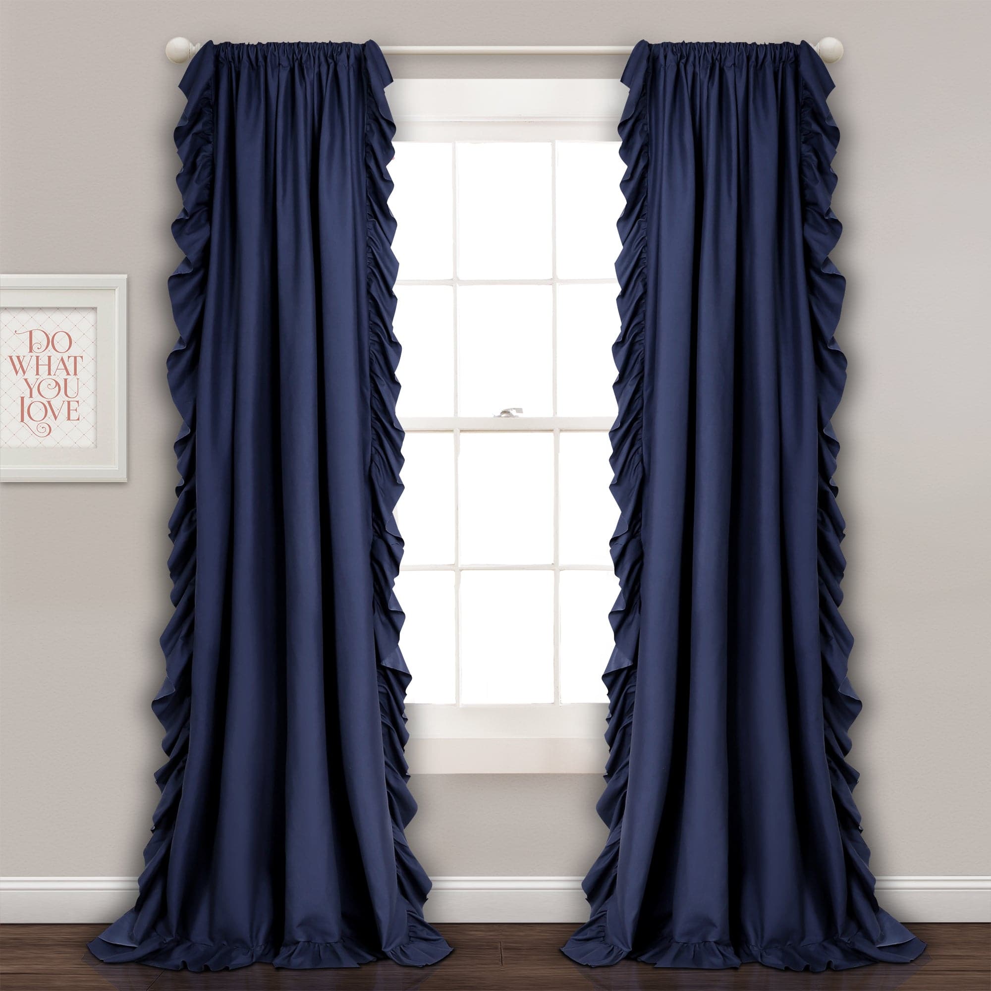 Elegant Reyna Window Curtain Panel Set - Blackout Drapes for Living Room & Bedroom - Thermal Insulated Room Darkening Curtains for Home Decor
