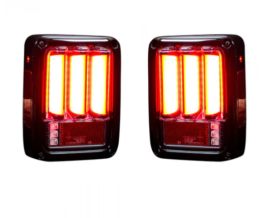 Jeep JK Wrangler 2007-2018 Smoked OLED Tail Lights - High Performance LED Brake Lights for Off-Road & Night Driving