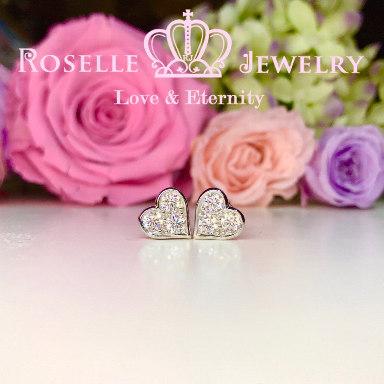 Heart Shape Stud Earrings for Women - 14K Gold Plated Hypoallergenic Cubic Zirconia Earrings | Perfect for Valentine's Day Gifts, Anniversary, Birthday & Everyday Wear