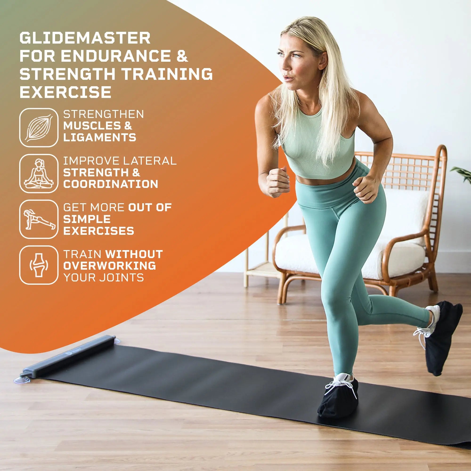 GlideMaster™ Slide Board - Workout & Fitness Training Equipment for Home Gym, Core Strength, and Physical Therapy | Perfect for Pilates, Yoga, and Rehabilitation Exercises