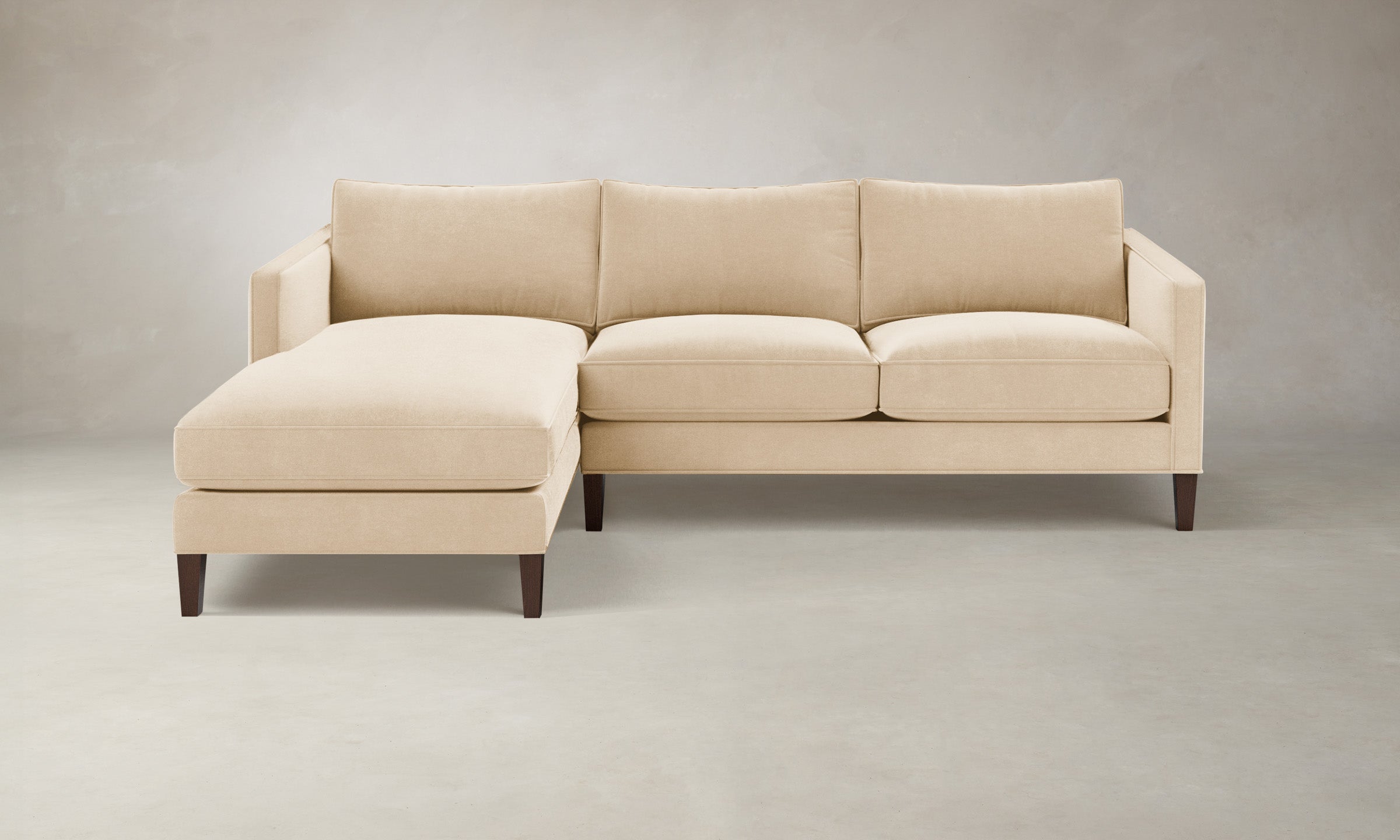 Crosby Sectional Sofa - Premium Performance Velvet Upholstery in Butter Yellow | Perfect for Living Room, Lounge & Family Room Comfort