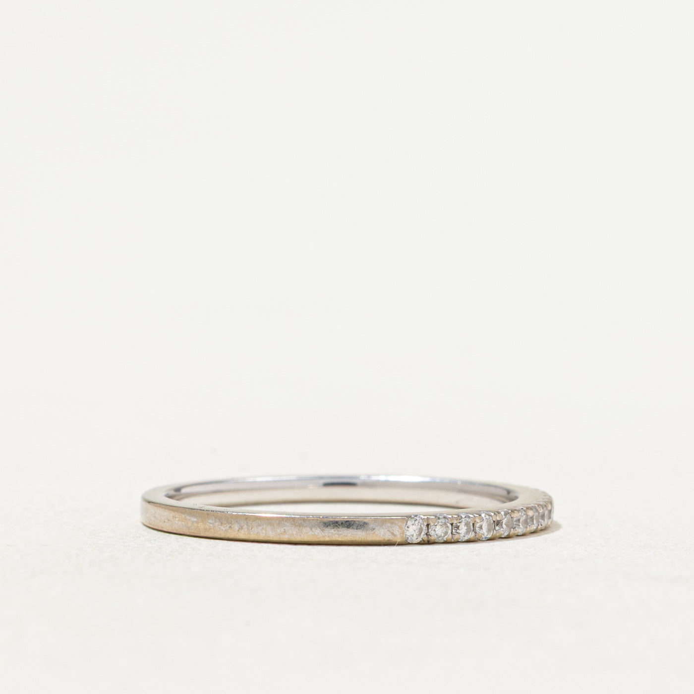 Semi Eternity Diamond Ring 0.15ctw Size 6.75 - Dainty Stackable Wedding Band for Women, Perfect for Anniversary, Engagement or Everyday Wear