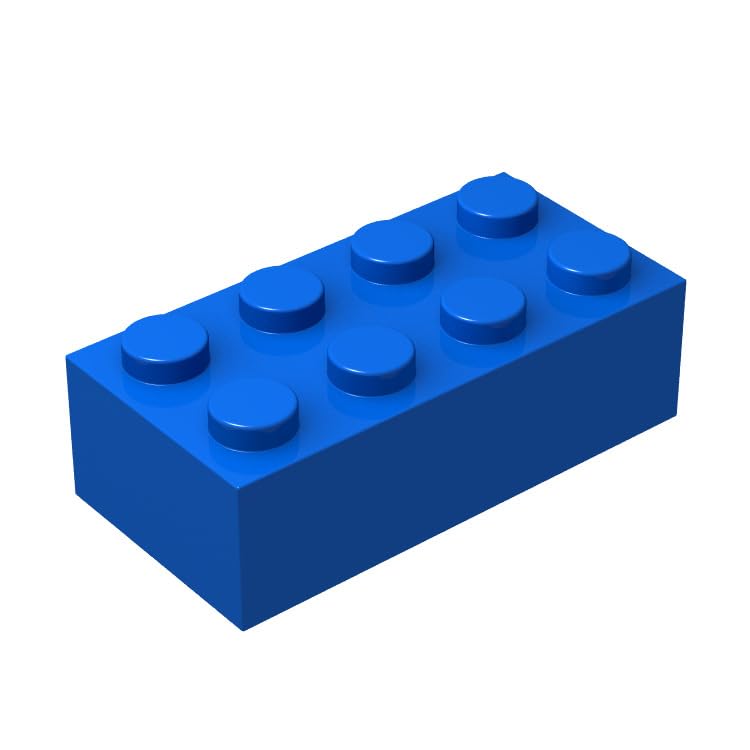 50-Piece Classic Blue 2x4 Building Bricks Bulk Pack - Lego-Compatible Construction Bricks for Kids & Adults | Perfect for MOC Models, DIY Projects & Educational STEM Activities (Color: Blue)