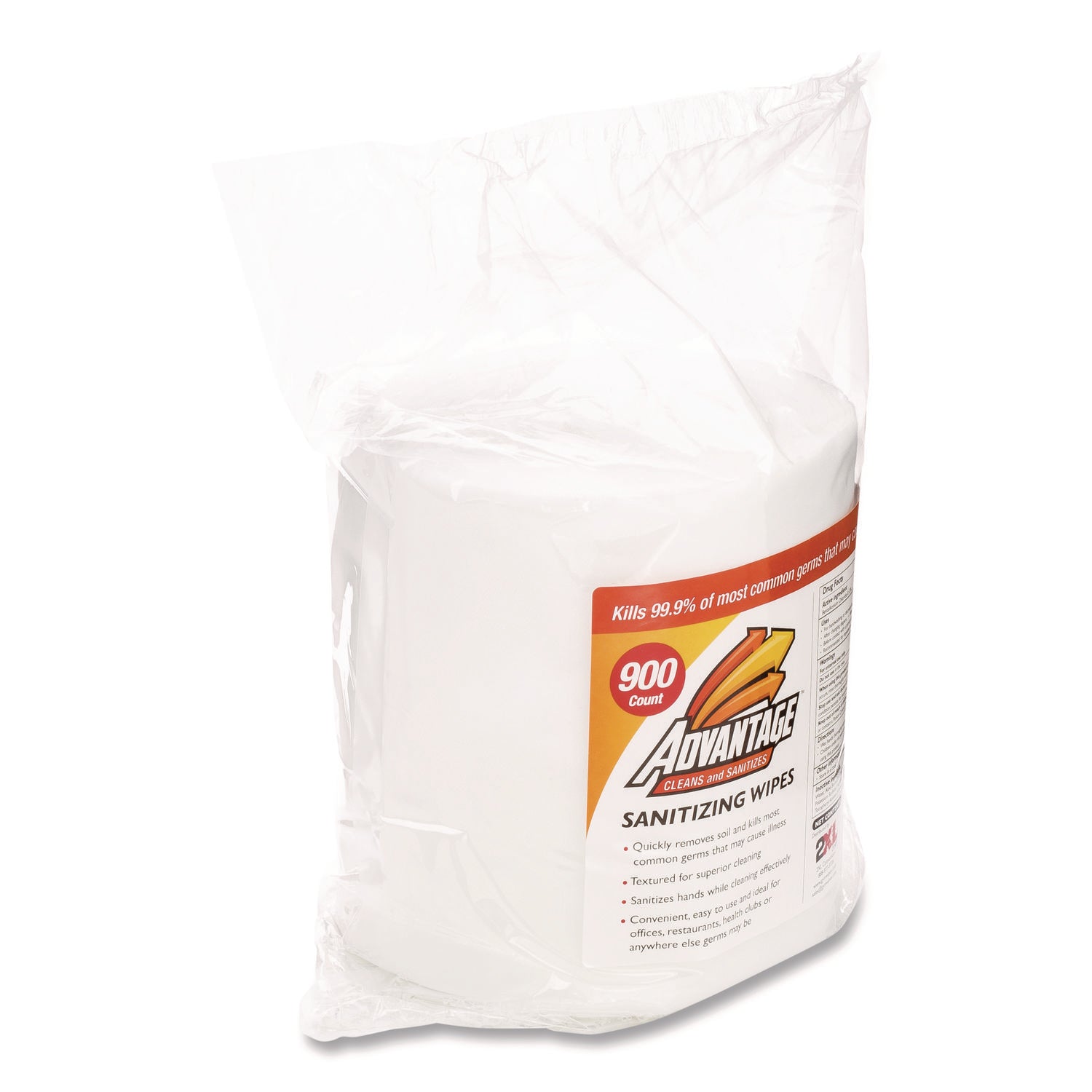 2XL Gym Wipes Advantage - Unscented 1-Ply Disposable Cleaning Wipes (6