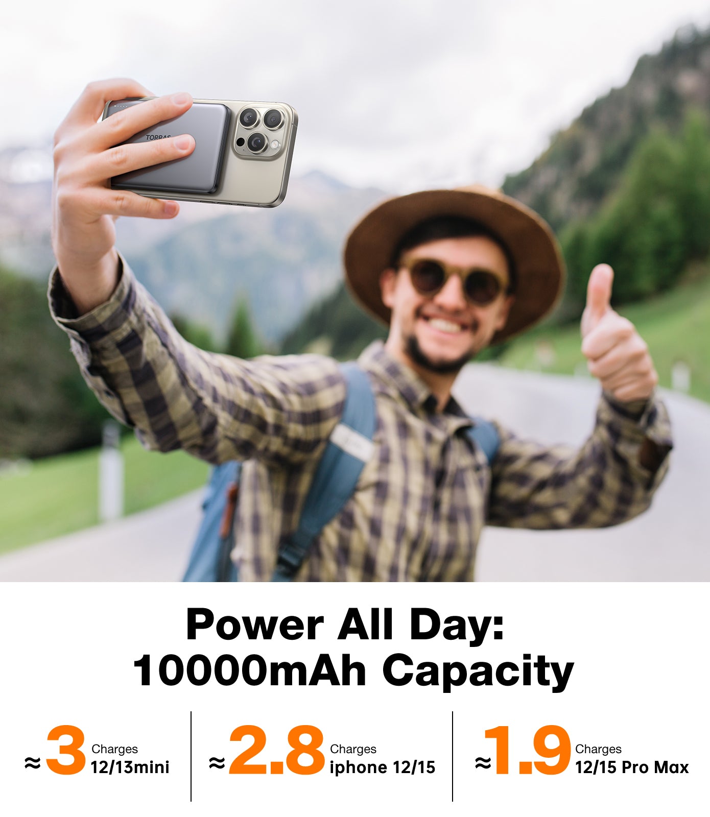 MiniMag Ultimate Slim Wireless Power Bank 10,000mAh - Portable Fast Charging Battery Pack for iPhone, Samsung & Android | Perfect for Travel, Camping & Emergency Power Backup