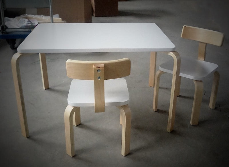 Kids Table and Chair Set - Adjustable Height Wooden Children's Furniture for Study, Play & Dining - Perfect for Toddlers, Preschoolers & Kindergarten - Home, Classroom & Playroom Use
