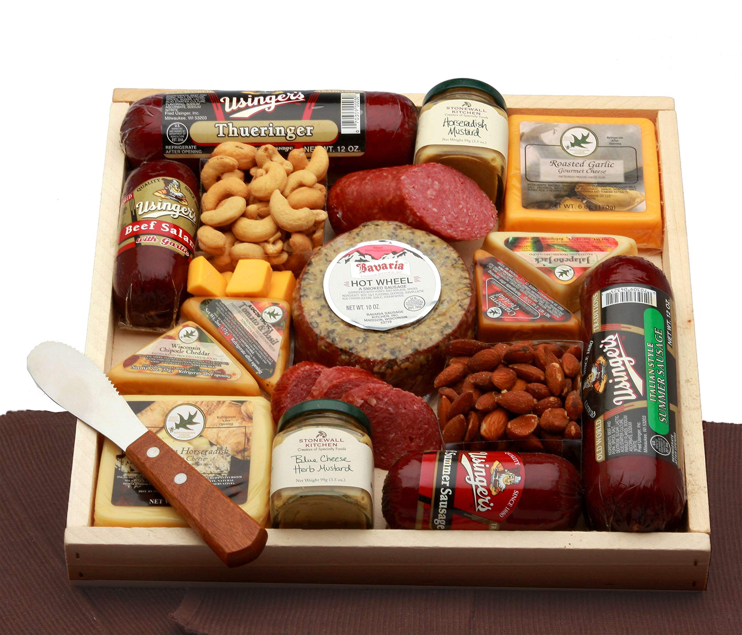 Premium Meat and Cheese Gift Basket - Gourmet Charcuterie Board with Assorted Deli Meats, Artisan Cheeses & Crackers - Perfect for Holidays, Parties & Corporate Gifts