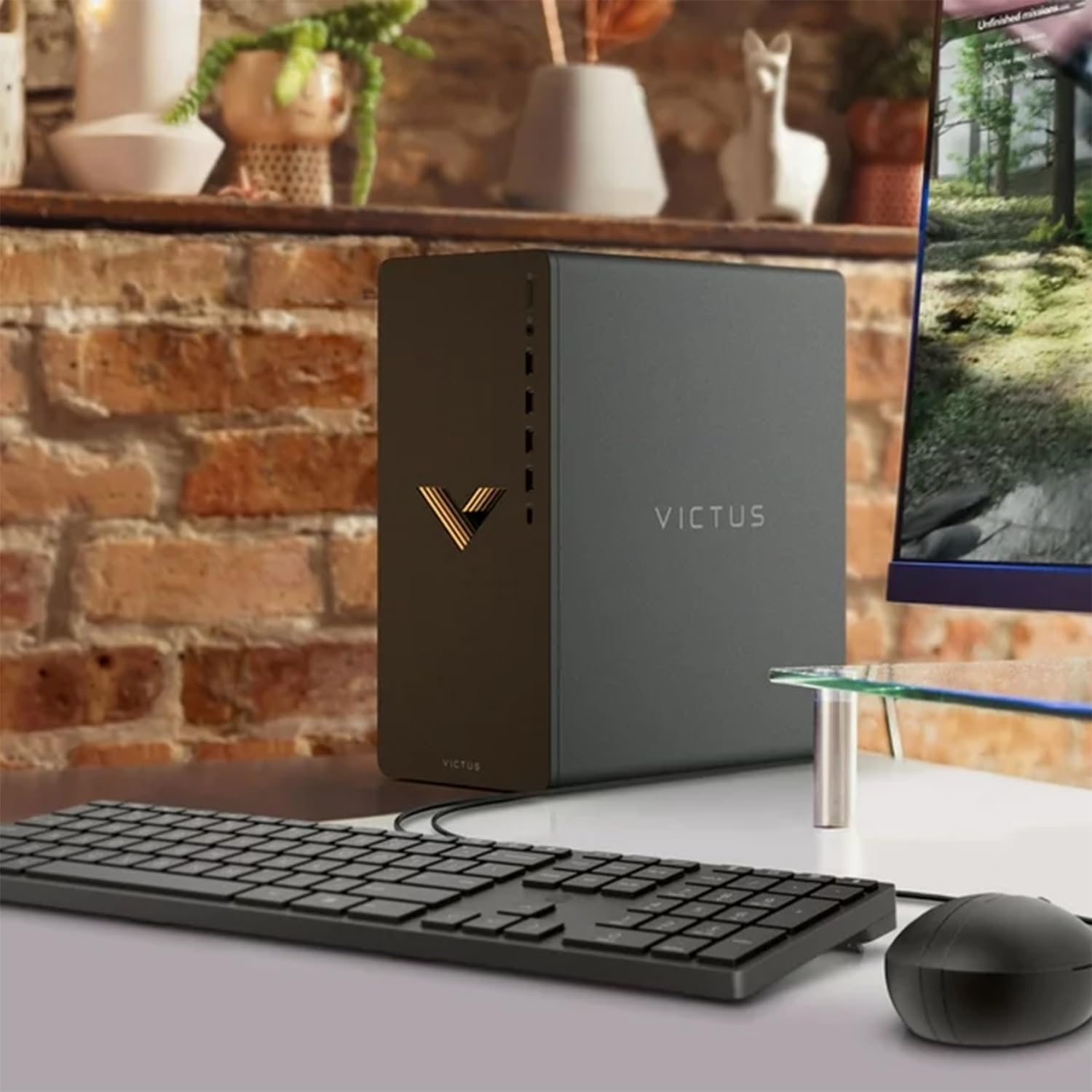 HP Victus Gaming Tower Desktop PC - AMD Ryzen 5 5600G Processor, AMD Radeon RX 6400 Graphics, 8GB DDR4 RAM, 512GB PCIe NVMe SSD, WiFi 6, Windows 11 Home (Black) - Perfect for Gaming, Streaming & Content Creation