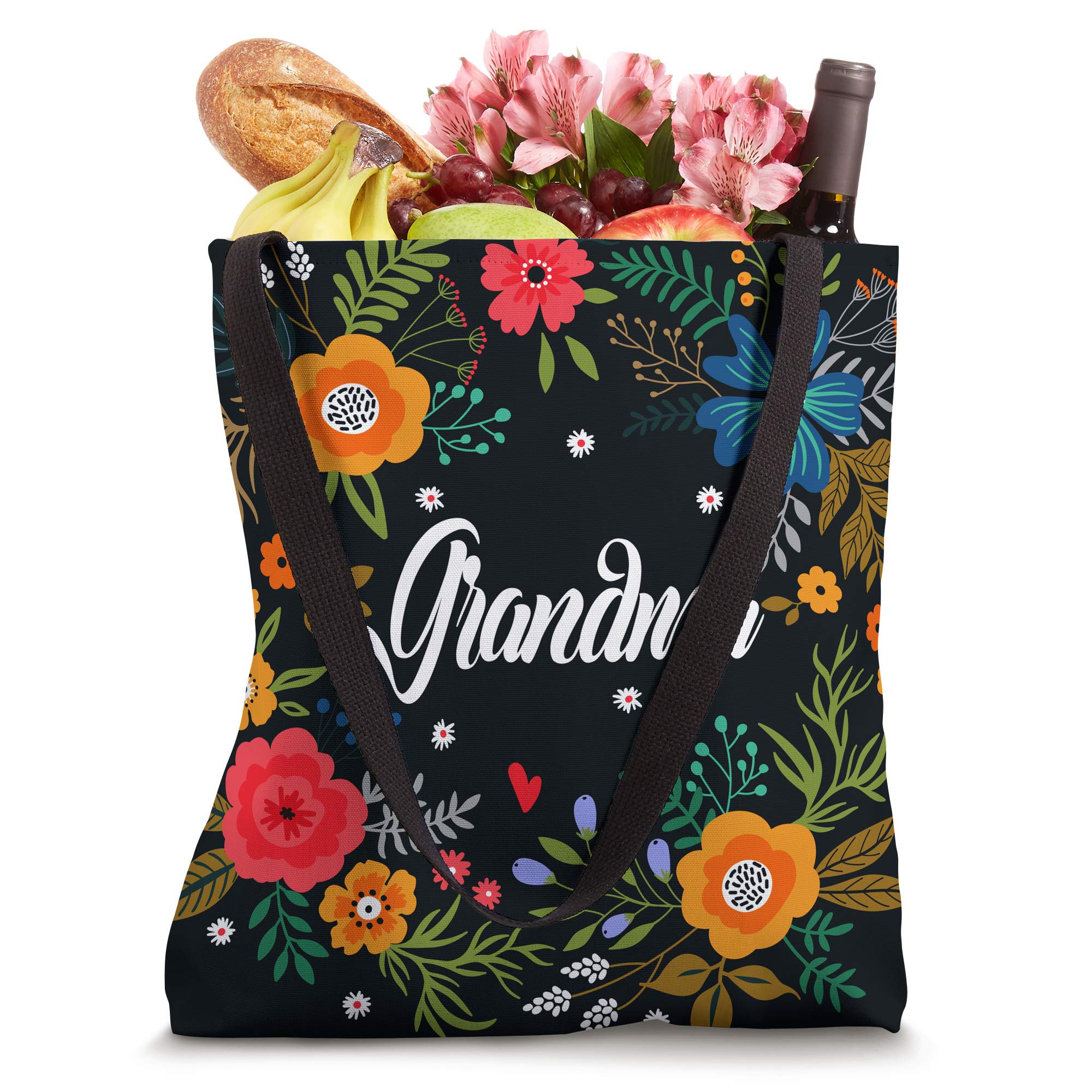 Floral Tote Bag for Grandma - Cute & Stylish Large Shoulder Bag - Best Gift for Mother's Day, Birthday - Perfect for Shopping, Travel & Daily Use