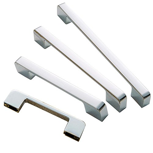 12PCS Polished Chrome Modern Cabinet Handles - Sleek Drawer Pulls for Kitchen Cabinets, Dressers & Cupboards - Perfect for Home Renovation & Furniture Upgrade