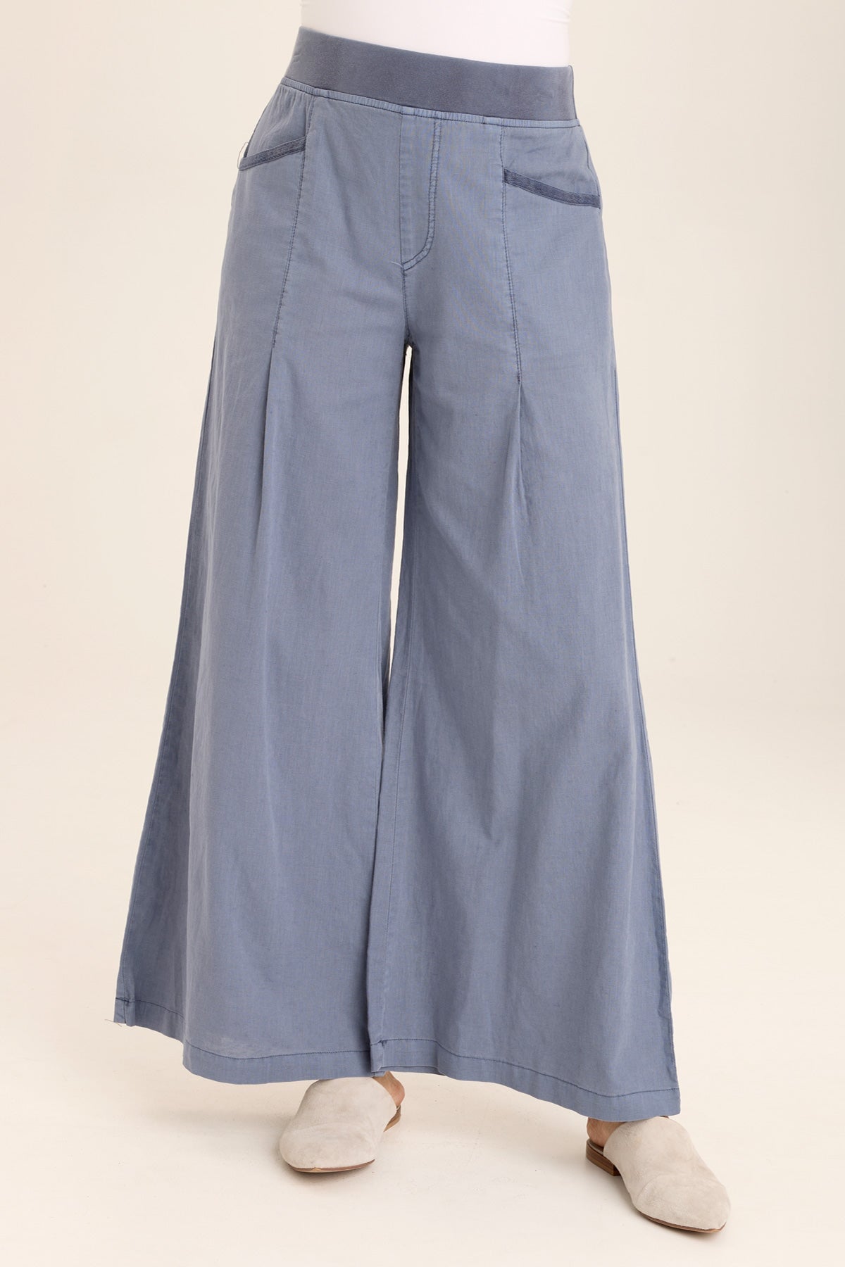 Terri Women's High Waist Wide Leg Pants - Comfortable Stretch Trousers for Work, Office & Casual Wear | Plus Size Available
