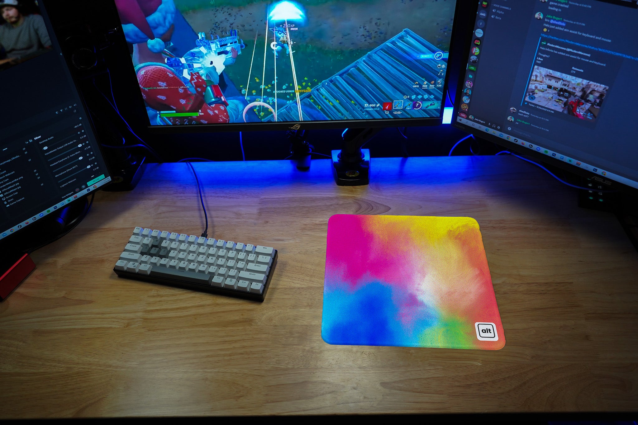 Vibrant Rainbow Watercolor Mouse Pad - Non-Slip Gaming & Office Desk Mat for PC Laptop - Perfect for Work, Gaming & Creative Design